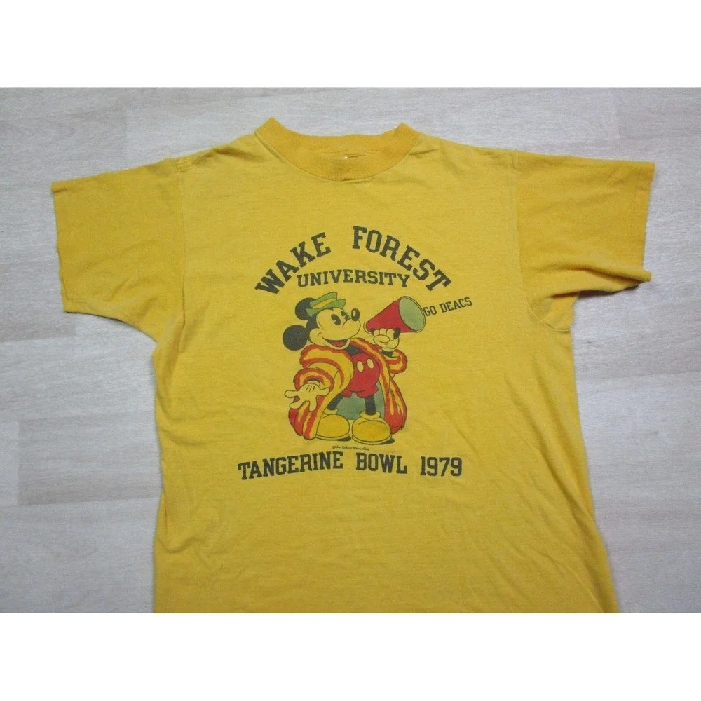 Vintage 1979 Tangerine Bowl Walt Disney Mickey Mouse T Shirt Mens (L) Collegiate